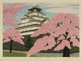 Tsuruga Castle in Flowers by Kazuyuki Otsu