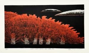 Moonlight Clear Moon Holy Night (Red) by Yoshikazu Tanaka