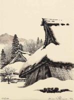 Snow Covered Thatched Roofs by Brian Williams