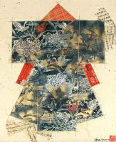 Blue/Red/Tan Kimono-Original by Karyn Young