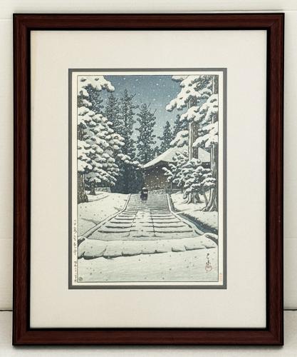 Temple Steps in Snow by Kawase Hasui