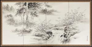 Sumi Landscape with Flowing Stream by Seikodojin Yamamoto