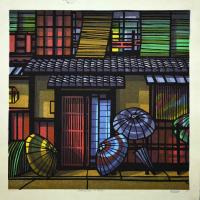 Umbrellas in Gion by Clifton Karhu