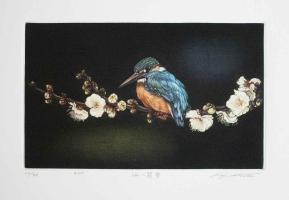 Plum and Kingfisher by Koji Ikuta